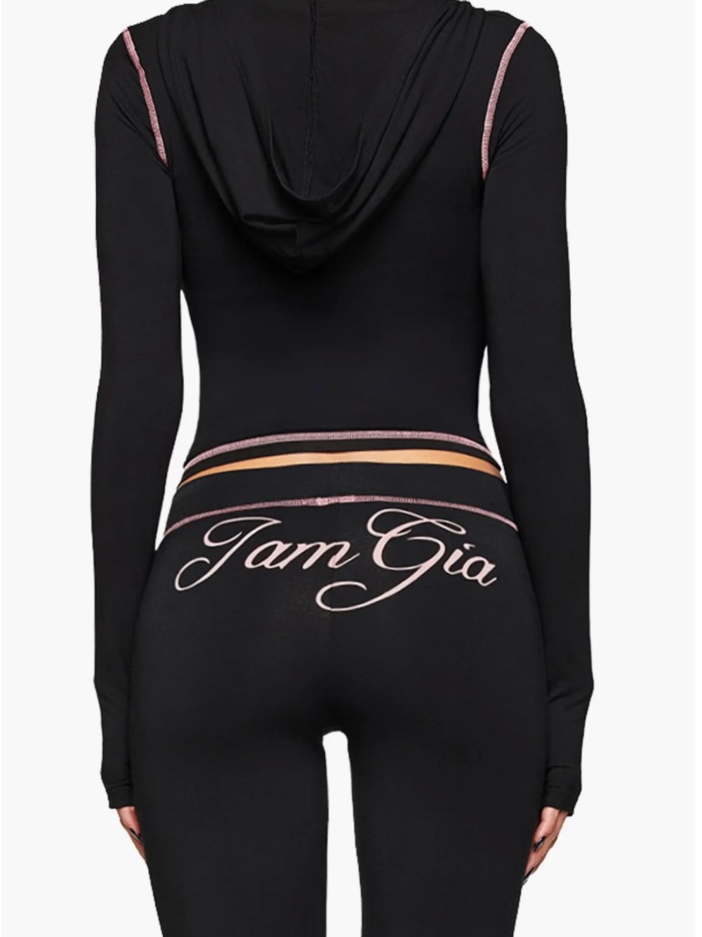 I.AM.GIA Black Hoodie with Pink Script Logo - Picture 8 of 8